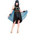 "ÄGYPTISCHE HERRSCHERIN" (Kleid mit Umhang, Armstulpen, Stirnband) – Vorderansicht