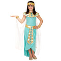 "ÄGYPTISCHE KÖNIGIN" (Kleid, Gürtel, Armbänder, Stirnband, Umhang) – Vorderansicht