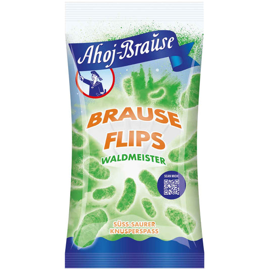 Ahoj-Brause Brause Flips Waldmeister 60g knuspriger Puffreis Snack