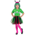 ALIEN (T-shirt, Tutu, Haarreif mit Antennen) – Vorderansicht
