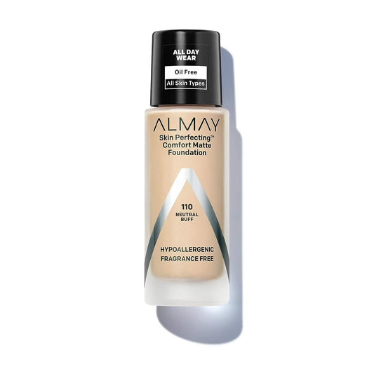 Almay Almay, Skin Perfecting Comfort, Matt, Flüssige Grundierung, 110, Neutral Buff, SPF 15, 30 ml Regular