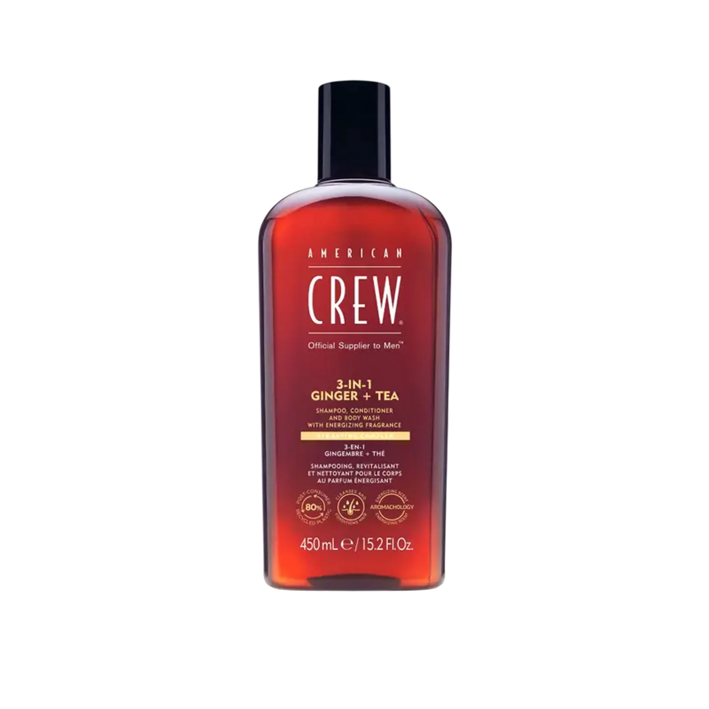 American Crew American Crew, 3-In-1 Tea Tree, Ingwer, Haarshampoo, Spülung & Duschgel 3-in-1, Reinigung, 450 ml Regular