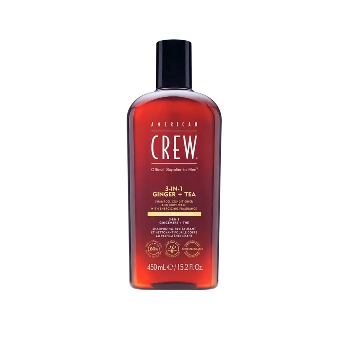American Crew, 3-In-1 Tea Tree, Ingwer, Haarshampoo, Spülung & Duschgel 3-in-1, Reinigung, 450 ml