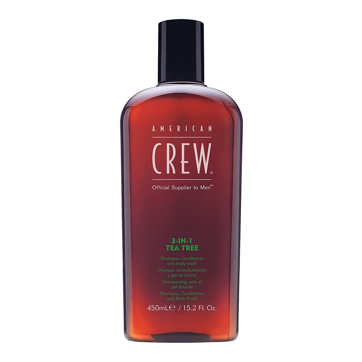 American Crew American Crew, 3-In-1 Tea Tree, Teebaumöl, Haarshampoo, Spülung & Duschgel 3-in-1, Zur Befeuchtung, 450 ml Regu
