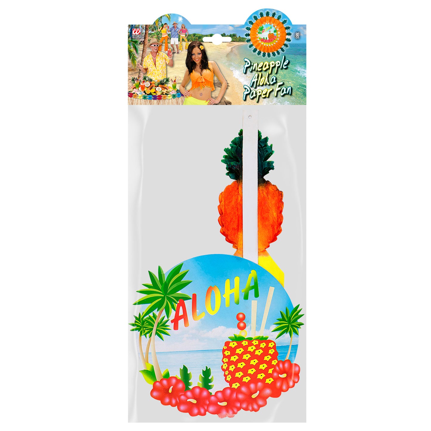 "ANANAS ALOHA PAPIERFÄCHER" 60 cm – Detailansicht