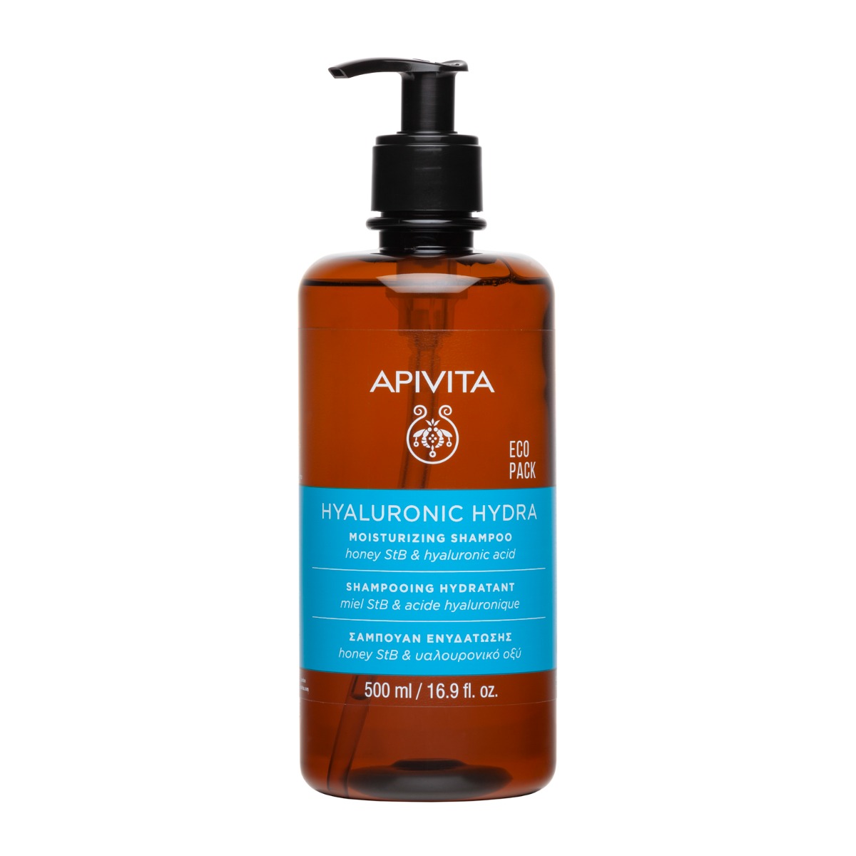 Apivita, Hyaluronic Hydra, Hair Shampoo, Hydrating & Moisturising, 500 ml