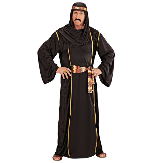 "Arabischer Scheich" (Robe - Lange Weste - Gürtel - Kopftuch) – Vorderansicht