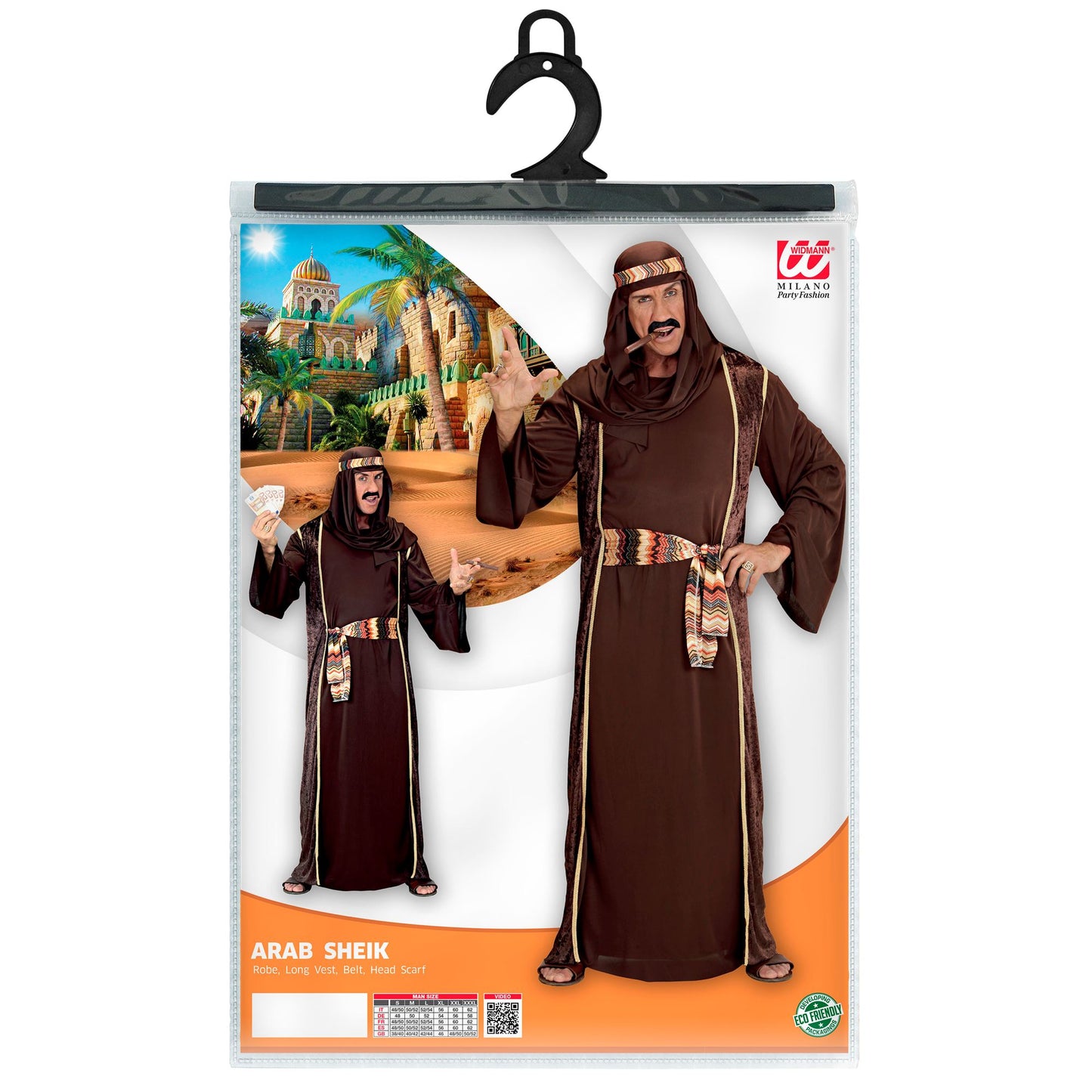 "Arabischer Scheich" (Robe - Lange Weste - Gürtel - Kopftuch) – Detailansicht