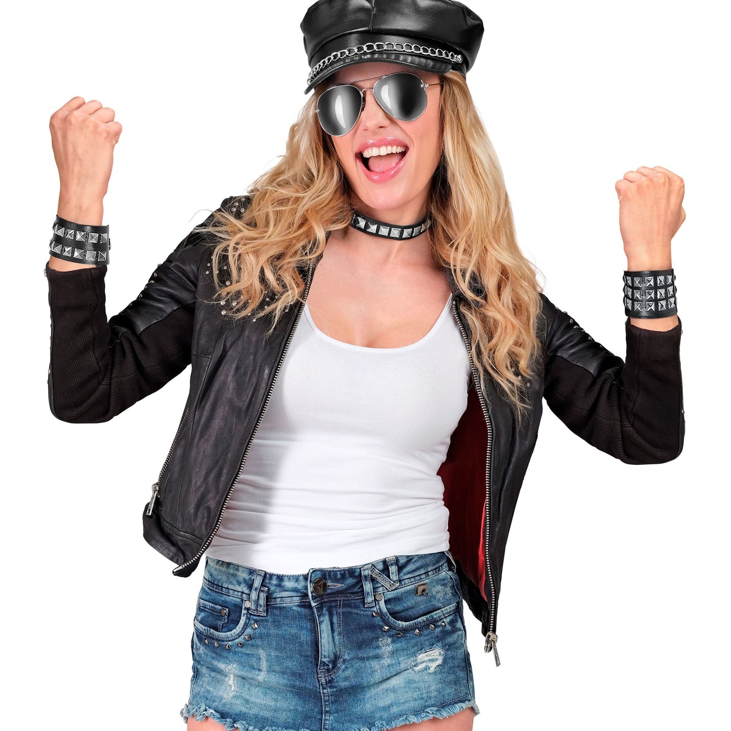 "ARMBAND MIT NIETEN" (3 Reihen) Kunstleder – Ansicht 3