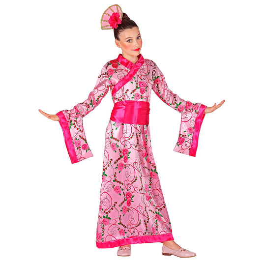 ASIATISCHE PRINZESSIN (Kimono mit Gürtel, Kopfschmuck) – Vorderansicht