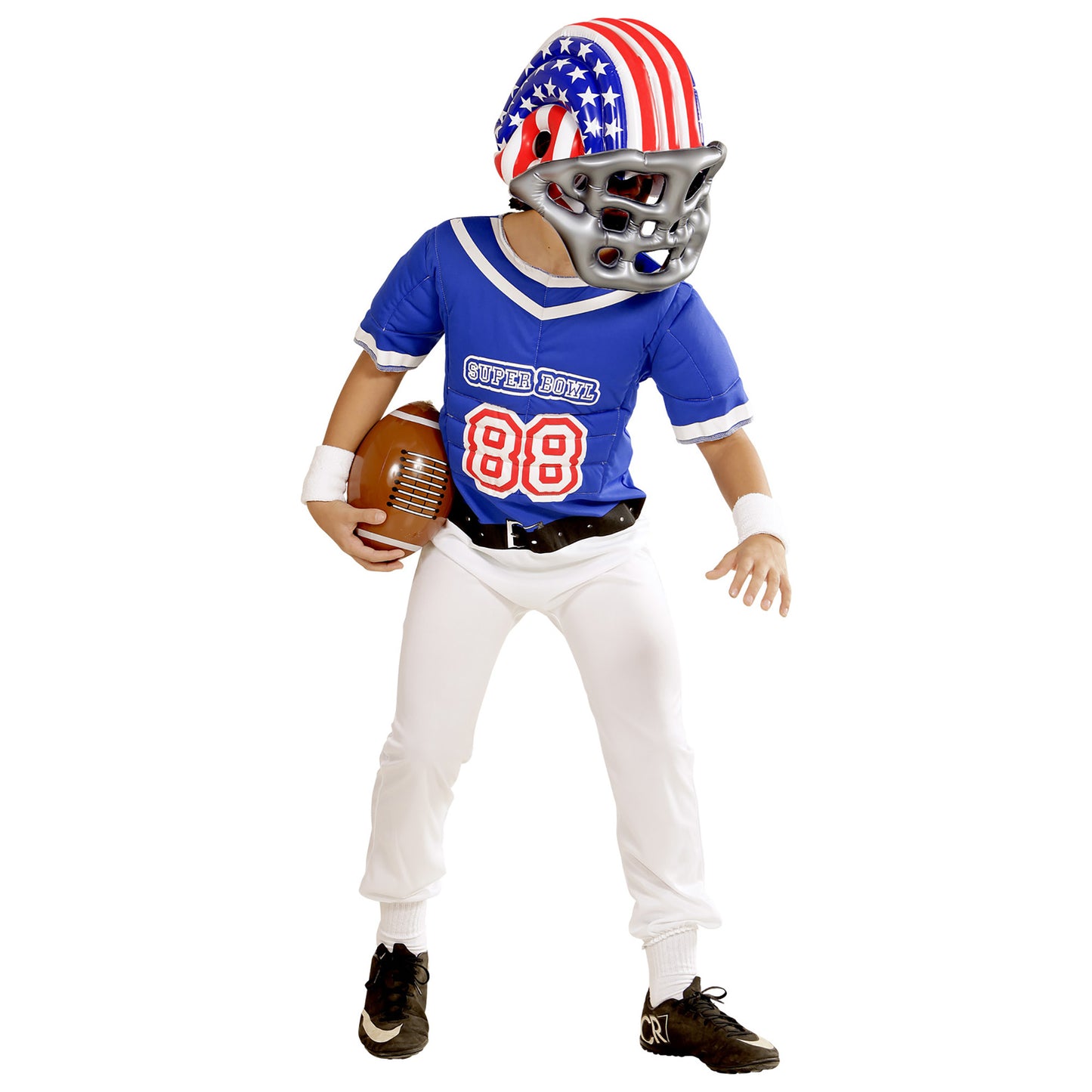 "AUFBLASBARER FOOTBALLHELM MIT AMERIKANISCHEN STARS & STRIPES" Kindergröße – Ansicht 3