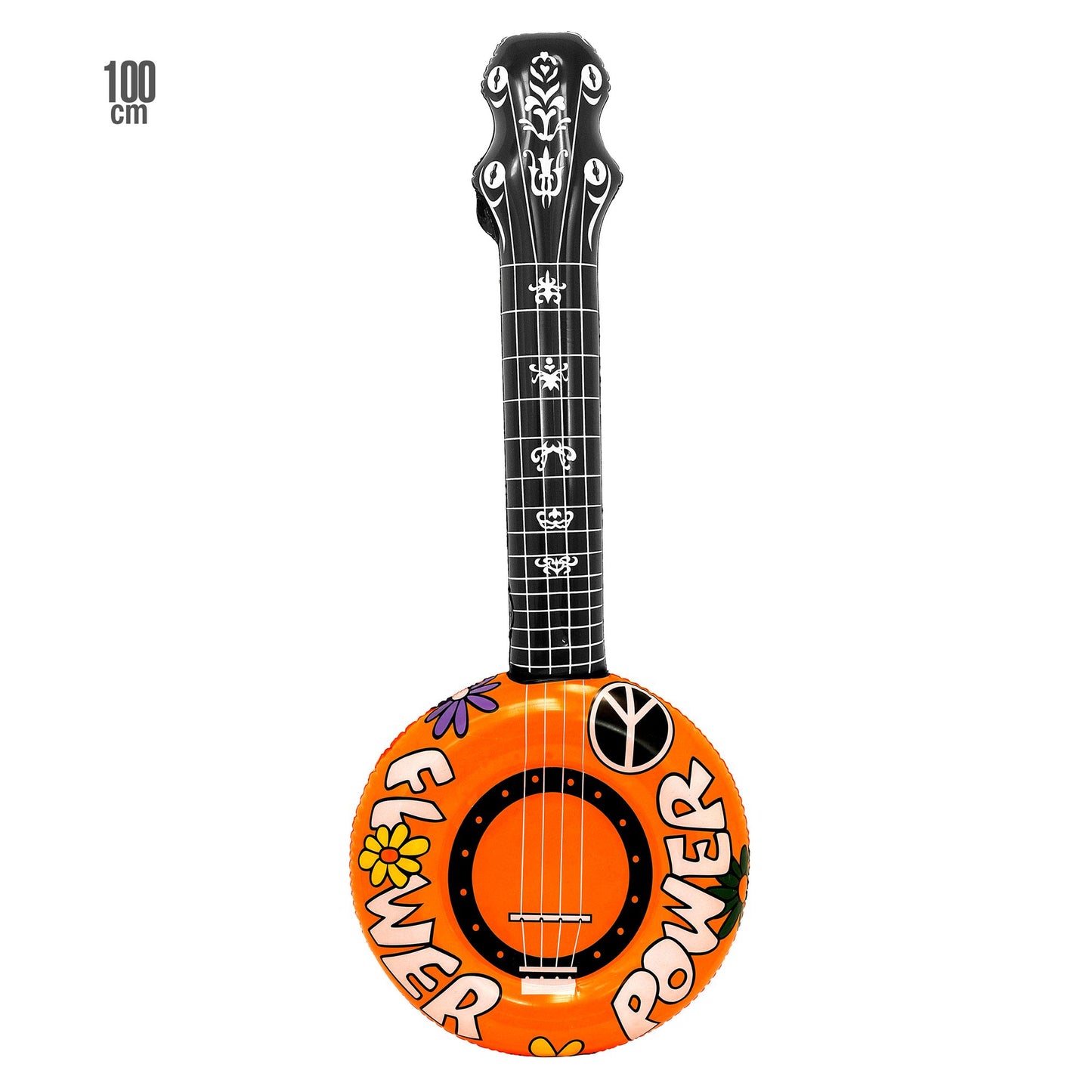 "AUFBLASBARES BANJO ORANGE" 100 cm – Vorderansicht
