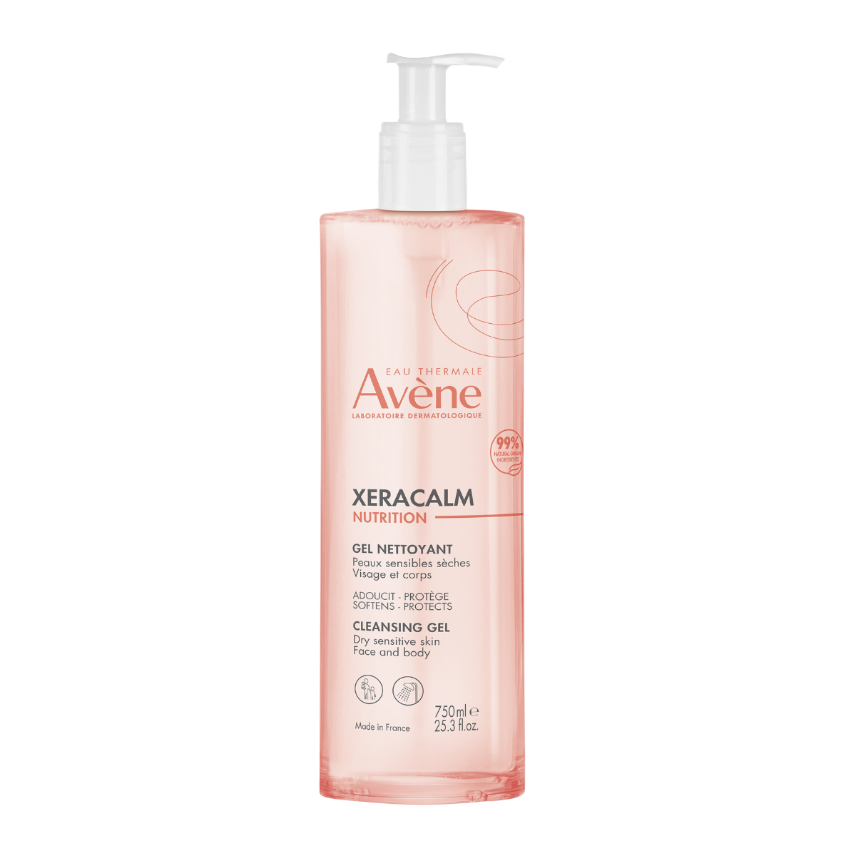 Avene, XeraCalm Nutrition, Sanfte Reinigung, Reinigungsgel, Für Gesicht & Körper, 750 ml