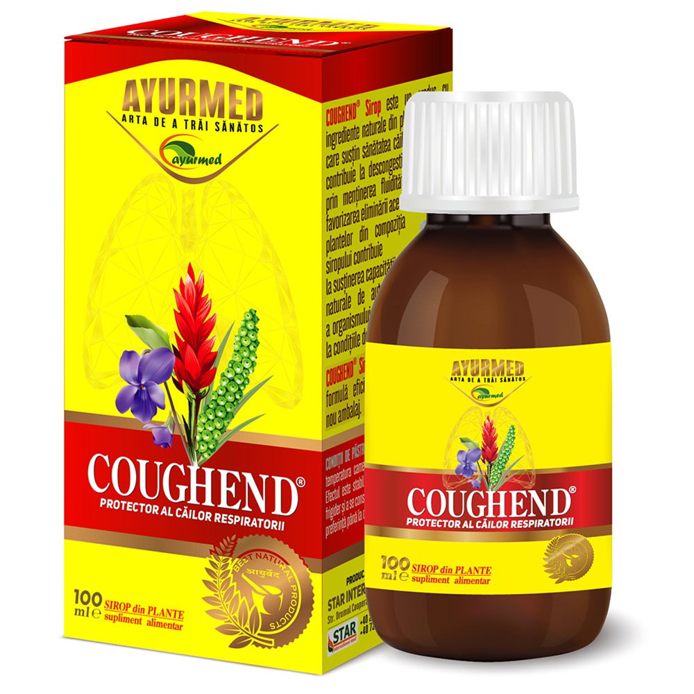 Ayurmed, Coughend, With Sugar, Anti-Dry Cough, Sirup, 100 ml