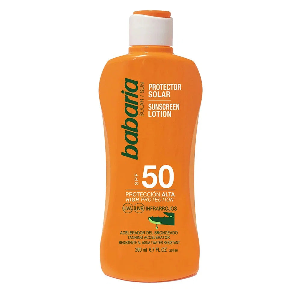 Babaria, Aloe, Befeuchtend und schützend, Sonnencreme, SPF 50, 200 ml