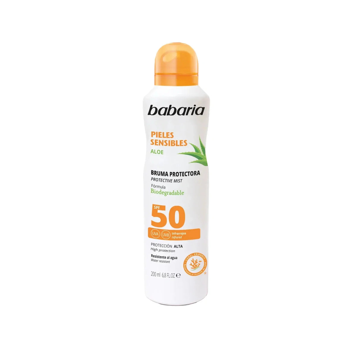 Babaria, Aloe, Sonnenschutznebel, SPF 50, 200 ml