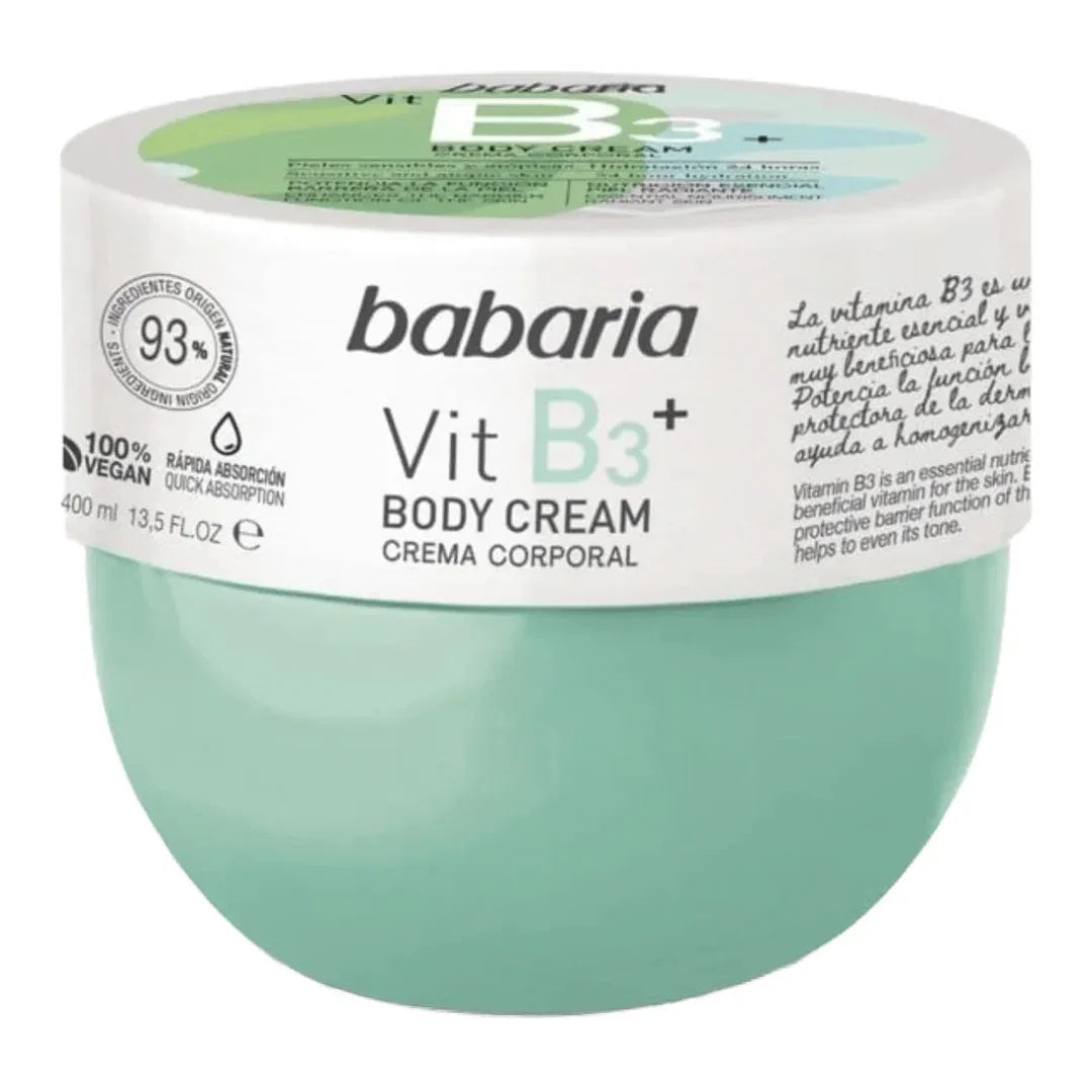 Babaria, Vitamin B3, Feuchtigkeitsspendend und nährend, Körpercreme, Täglich, 400 ml