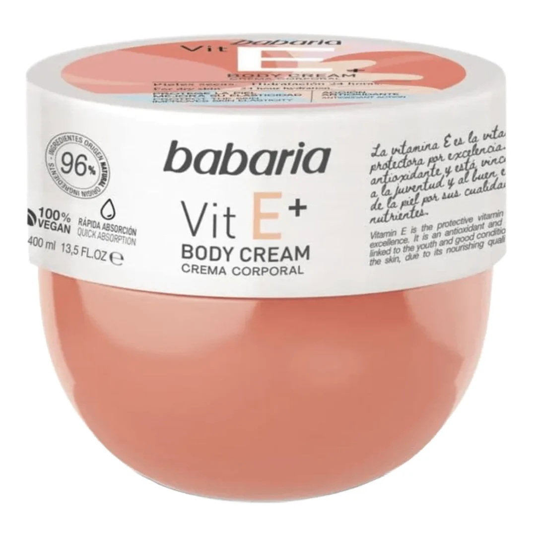 Babaria, Vitamin E, Feuchtigkeitsspendend und nährend, Körpercreme, Täglich, 400 ml