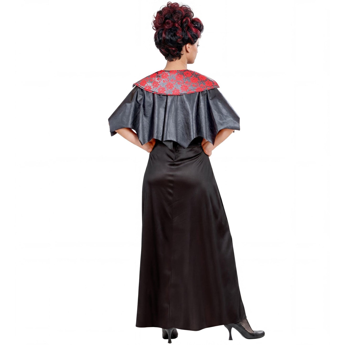 "BAROCKE VAMPIRDAME" (Kleid, Mäntelchen mit Kragen) – Detailansicht