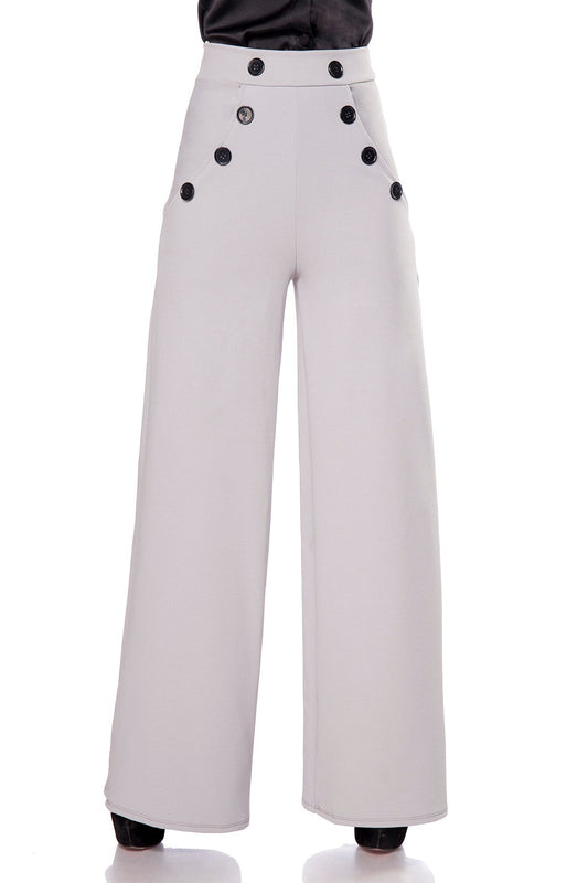 Marlenehose Grau Elastisch – Belsira Damenhose mit Hohem Bund - Fasnacht24.ch