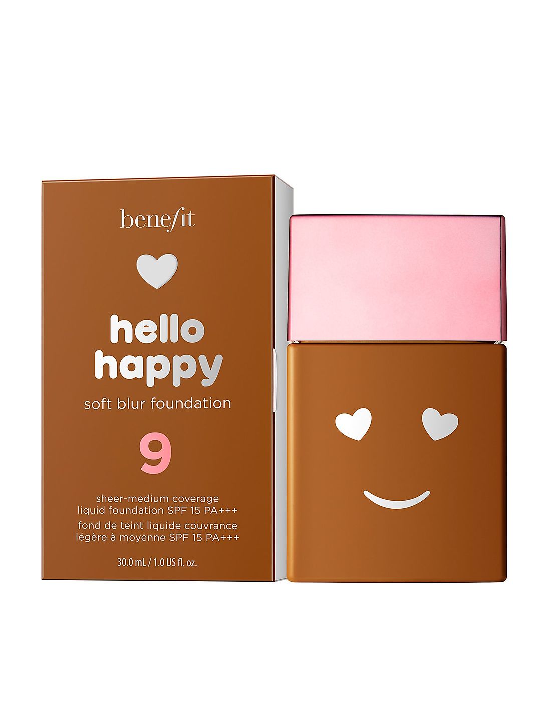 Benefit Benefit, Hello Happy Soft Blur, Mattes Finish, Flüssige Grundierung, 09, Tief neutral, SPF 15, 30 ml Regular