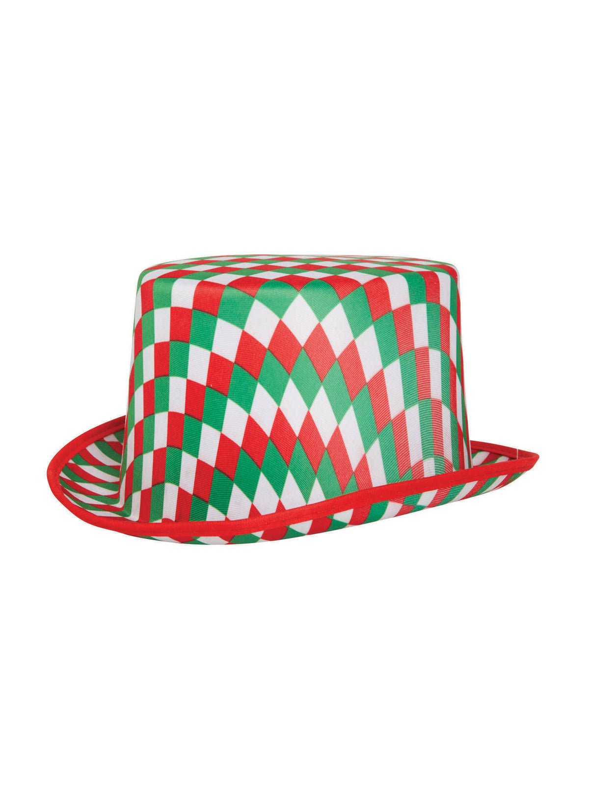 Rubies Generic Top Hat Chequered (R/G/W) Hut