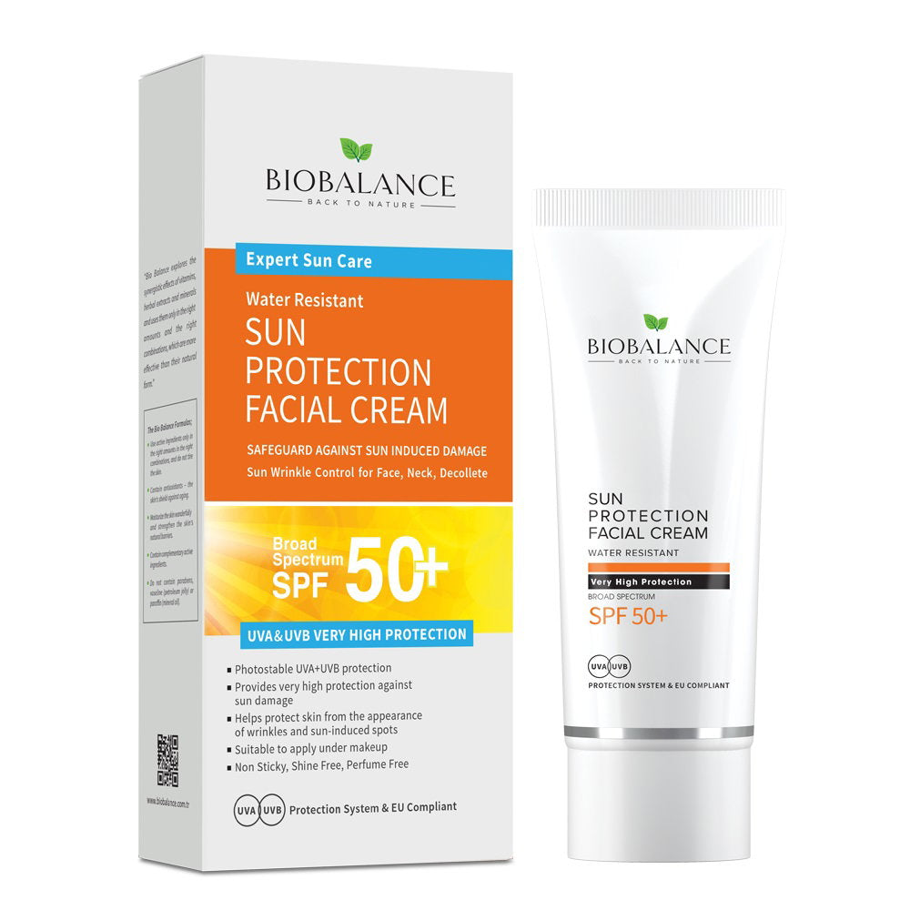 Bio Balance, Sun Protection, Befeuchtend und schützend, Vor Sonneneinstrahlung, Sahne, Für das Gesicht, SPF 50, 75 ml