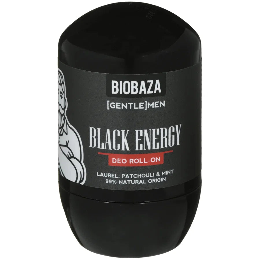 Biobaza, Black Energy, Alkoholfrei, Erfrischend, Woody & Fresh, Deodorant-Roll-On, Für Männer, 50 ml