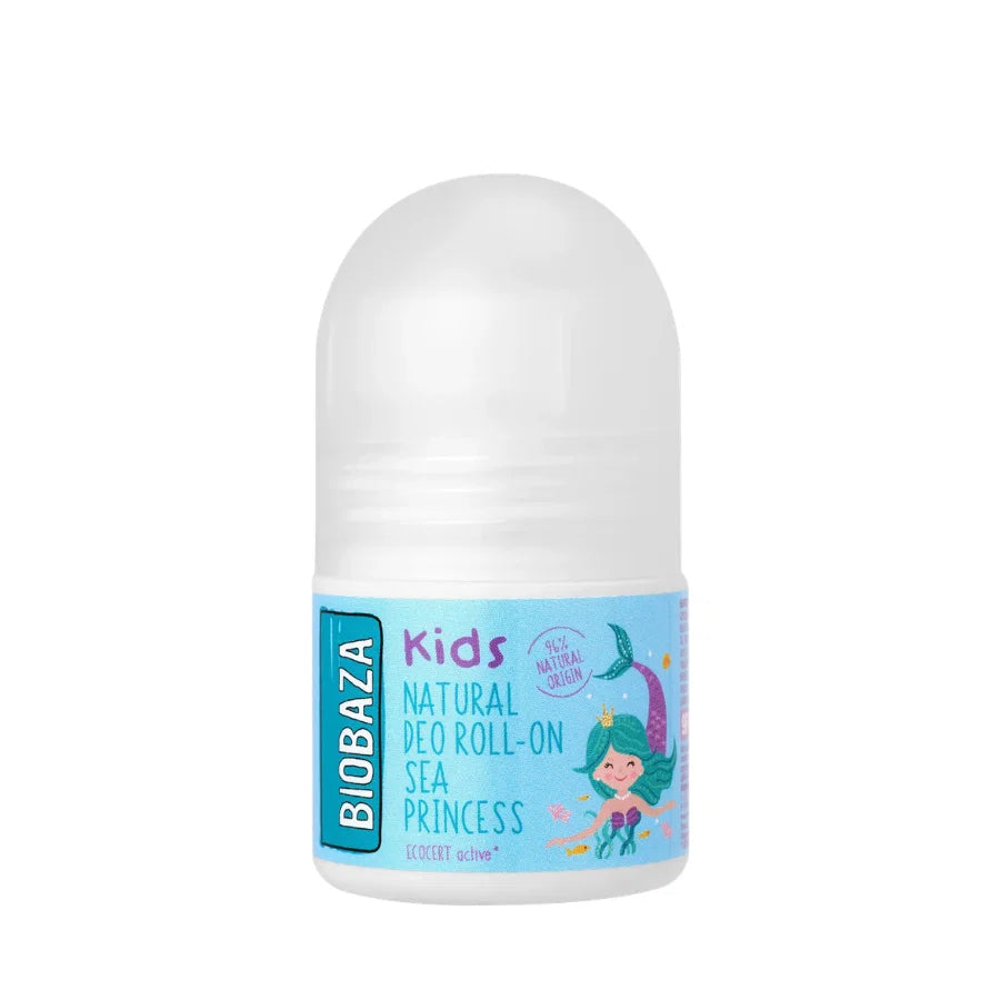 Biobaza, Sea Princess, Natürliche Inhaltsstoffe, Softening & Moisturising, Peach & Thyme, Deodorant-Roll-On, Für Mädchen, 30 ml
