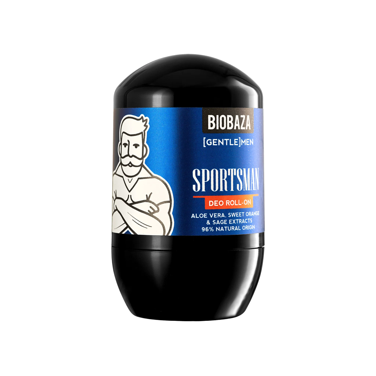 Biobaza, Sportsman, Natürliche Inhaltsstoffe, Erfrischend, Orange & Sage, Deodorant-Roll-On, Für Männer, 50 ml