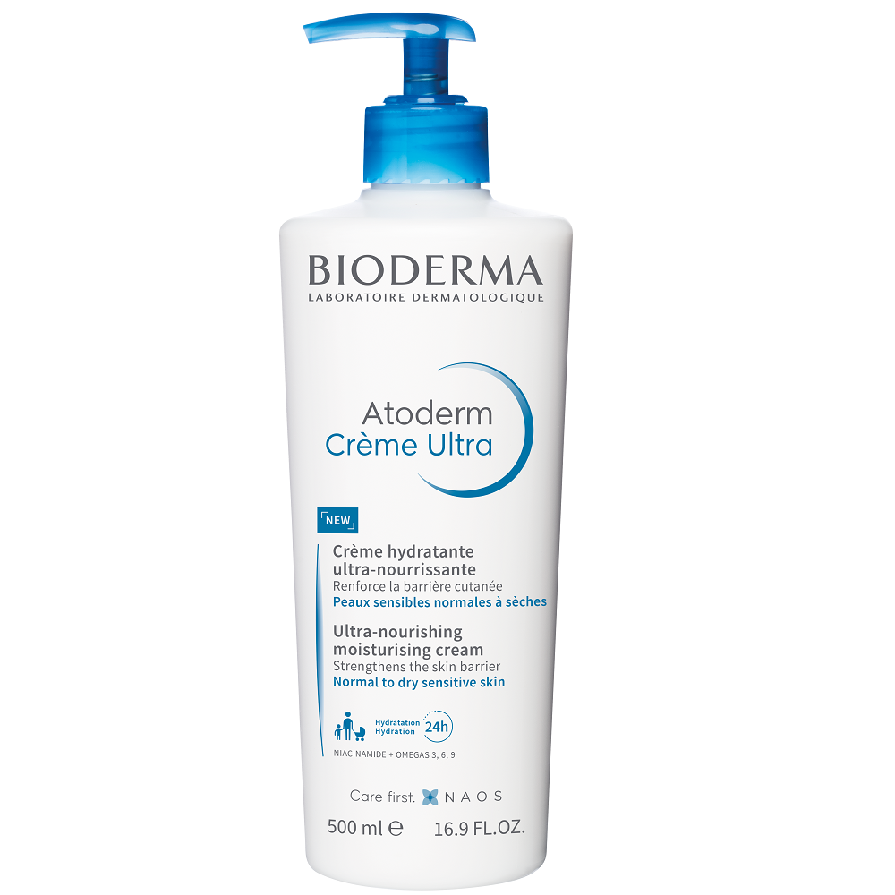Bioderma Bioderma, Atoderm Creme Ultra, Ultra-nährend/Feuchtigkeitsspendend, Körpercreme, Tag & Nacht, 500 ml Regular