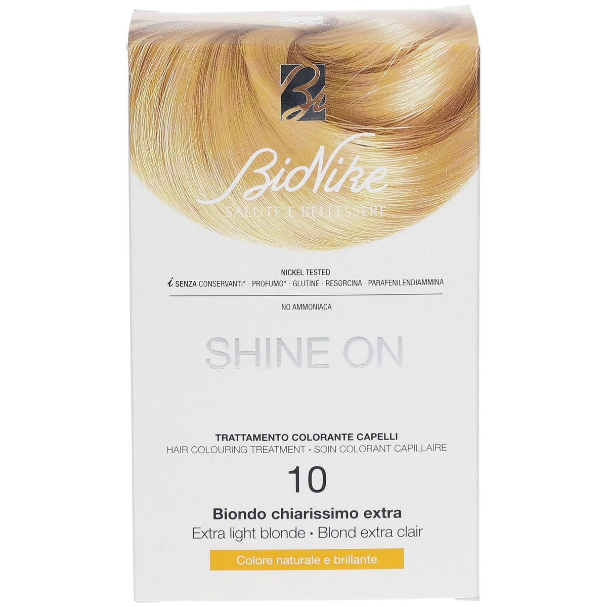 BioNike Shine On permanente Haarfarbe 10 Extra Light Blonde 145 ml