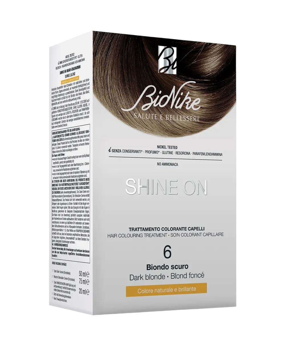 BioNike, Shine On, Permanente Haarfarbe, 6 Dark Blonde, 145 ml