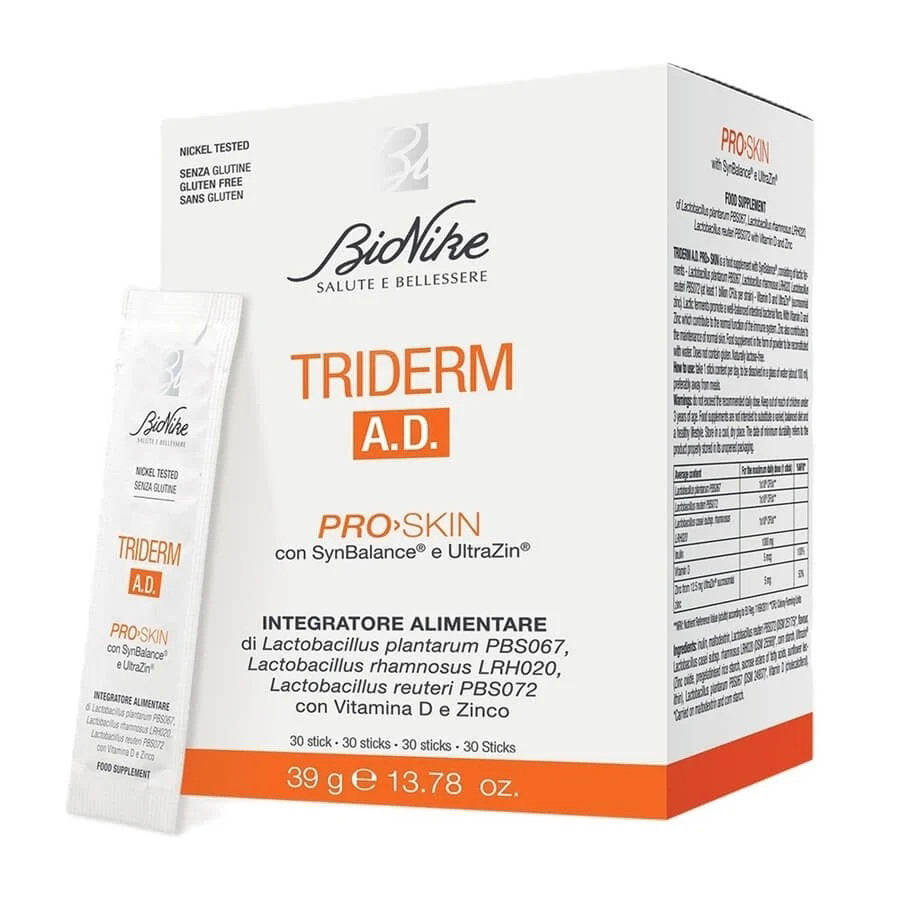 BioNike, Triderm A.D. Pro Skin, Maintains Skin, Hair & Nails Healthy, Powder Sticks, 30 pcs