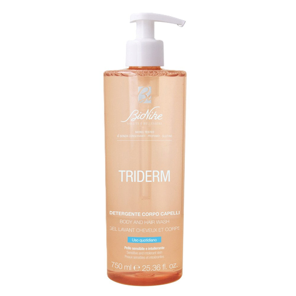 BioNike, Triderm, Cleansing & Refreshing, Duschgel, For Body & For Hair, Für empfindliche Haut, 750 ml