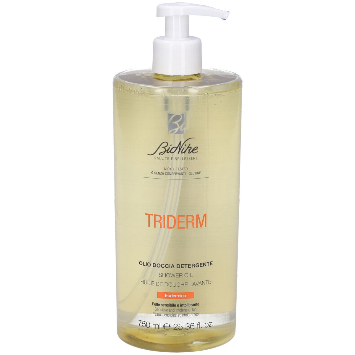 BioNike, Triderm Eudermic, Reinigung und Hydratisierung, Duschöl, Für empfindliche Haut, 750 ml