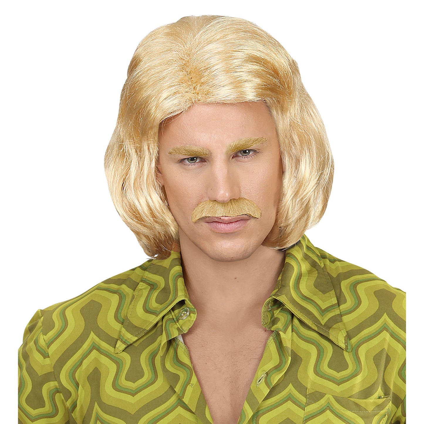 "BLONDE 70er JAHRE DANDY PERÜCKE MIT SCHNURRBART" in Box – Ansicht 4