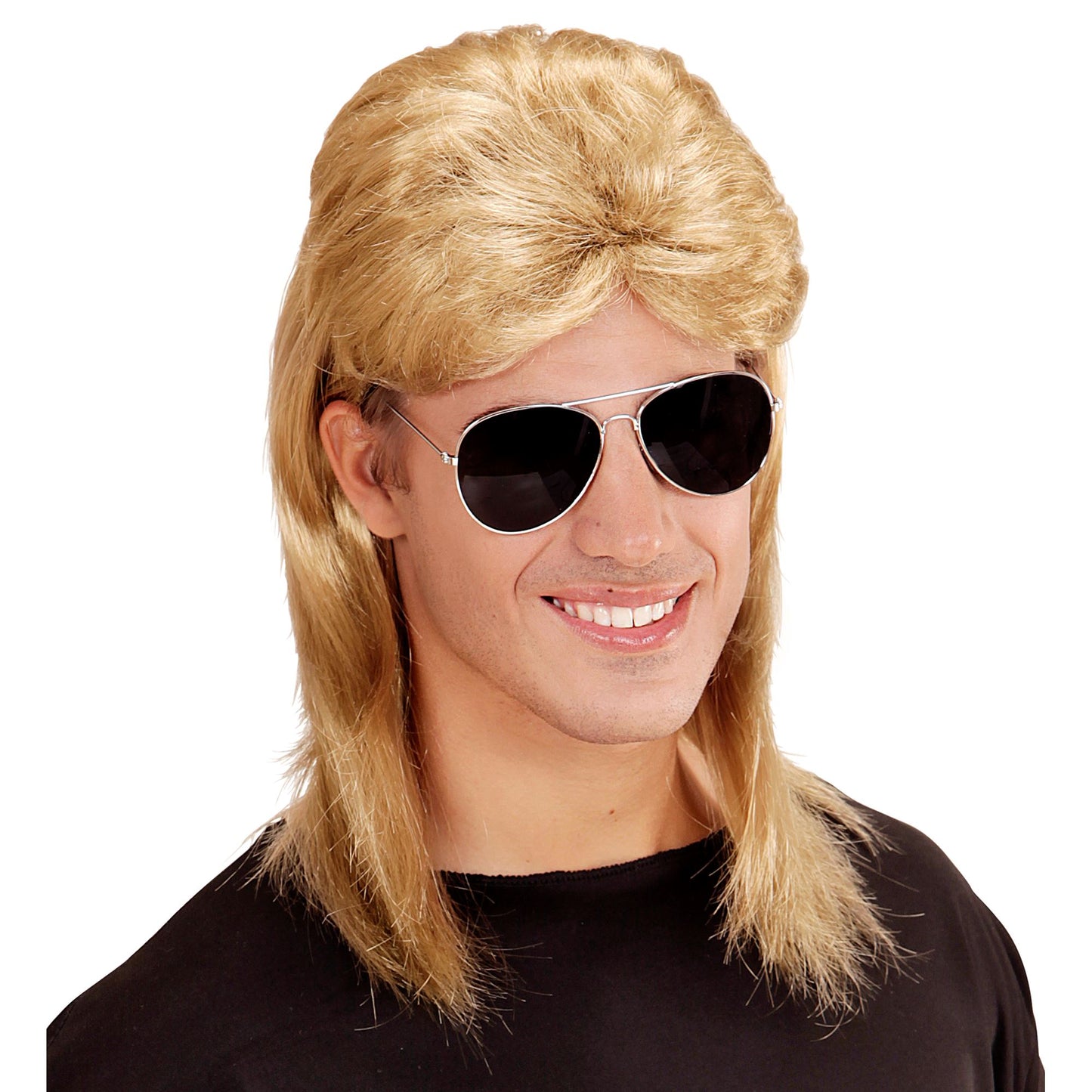 "BLONDE PERÜCKE VOKUHILA 80er JAHRE MIT BRILLE" in Polybag – Ansicht 5