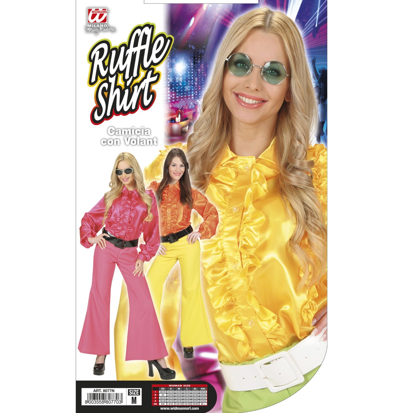"BLUSE MIT RÜSCHEN" aus Satin - in 3 Farben sort.: rosa, orange, gelb – Ansicht 3