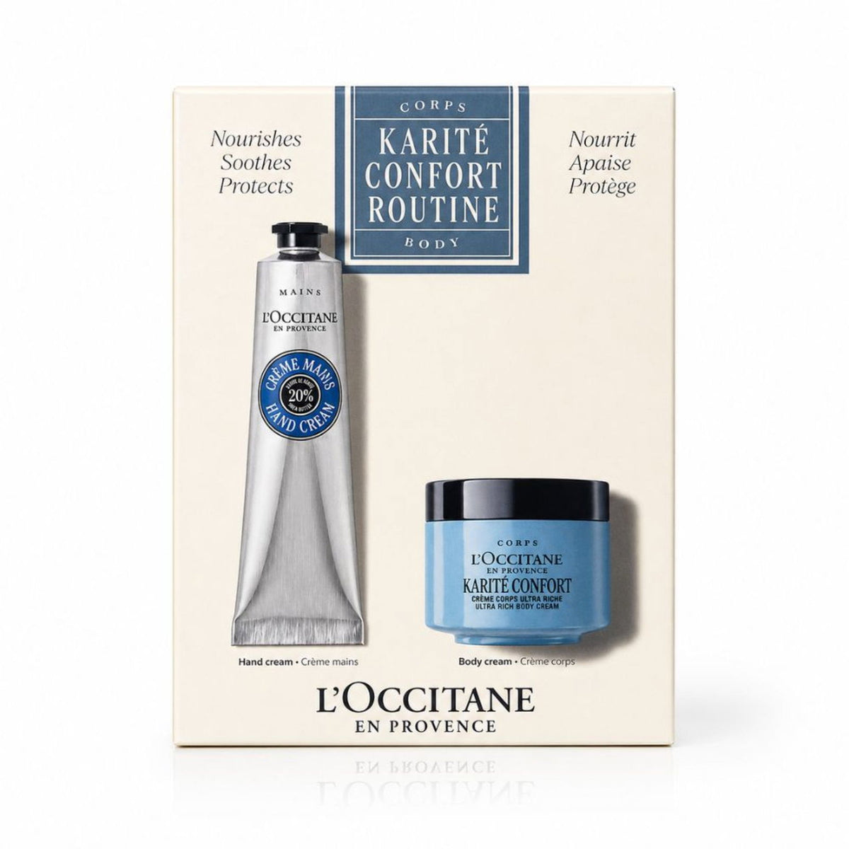 L`Occitane en Provence L'Occitane Shea Butter Körperpflege-Set mit Handcreme und Körpercreme, 2 x 75 ml