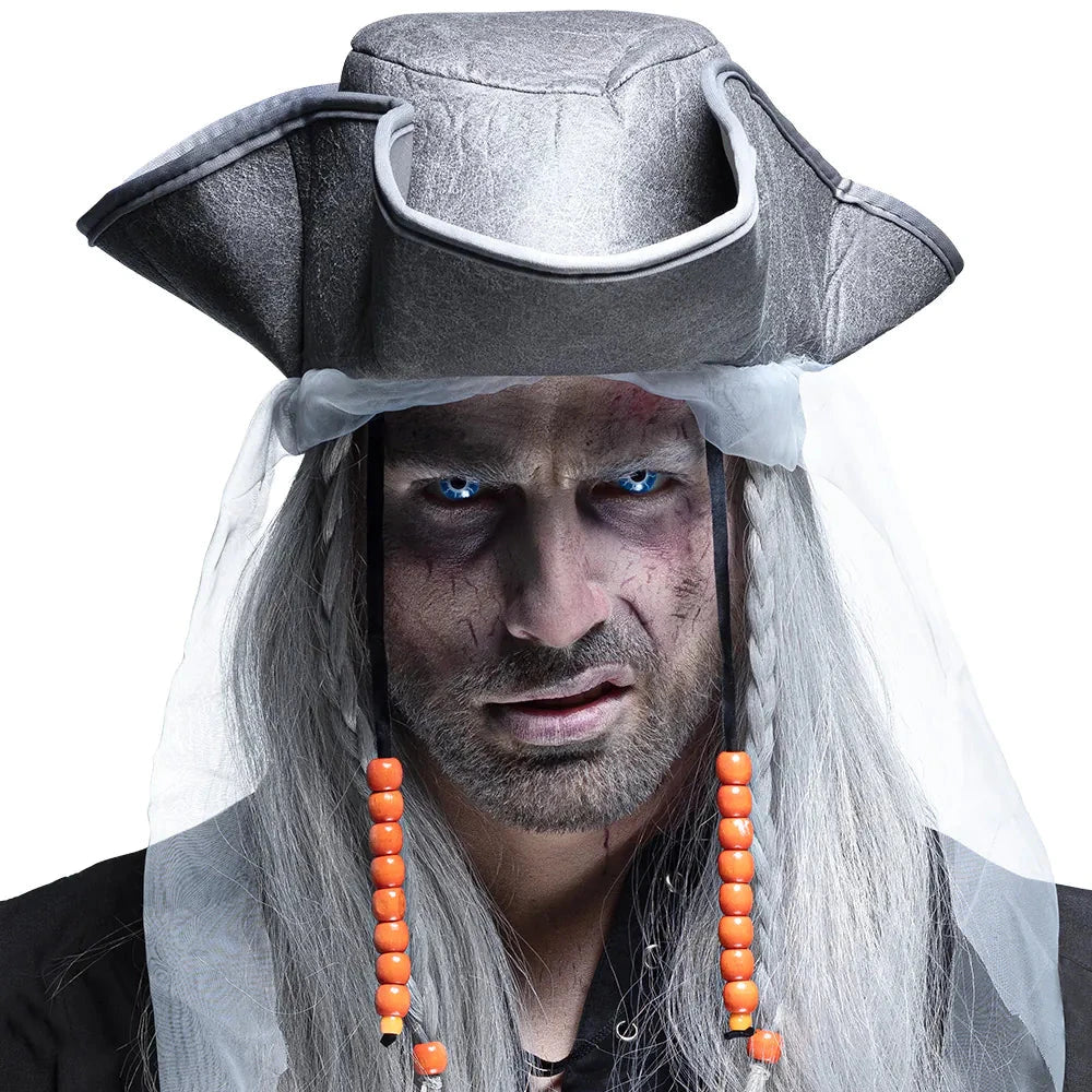 Schwarze Kontaktlinsen mit Blitzschlag-Muster für Halloween und Cosplay.