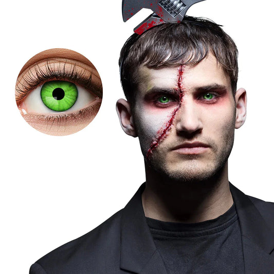 Bunte Kontaktlinsen Boland Franky – Wöchentliche Linsen Vivid Grün 2er-Pack - Fasnacht24.ch
