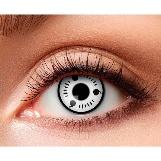 Boland Ghost Bride Kontaktlinsen in Weiß mit gruseligem, durchscheinendem Effekt für Kostüme.