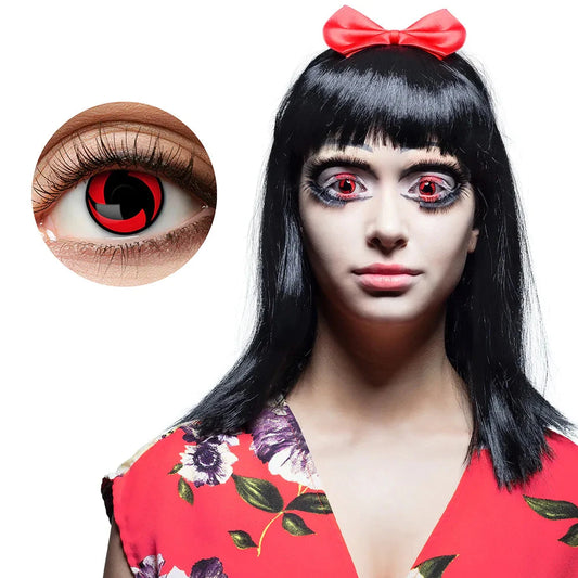 Boland Mangekyou Kontaktlinsen – Rot-Schwarz 1-Woche Cosplay Linsen - Fasnacht24.ch