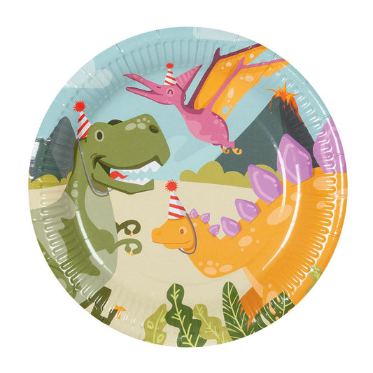 Dino Party Pappteller – Boland 10er Pack, 23cm, Stabil & Umweltfreundlich - Fasnacht24.ch – Produktansicht