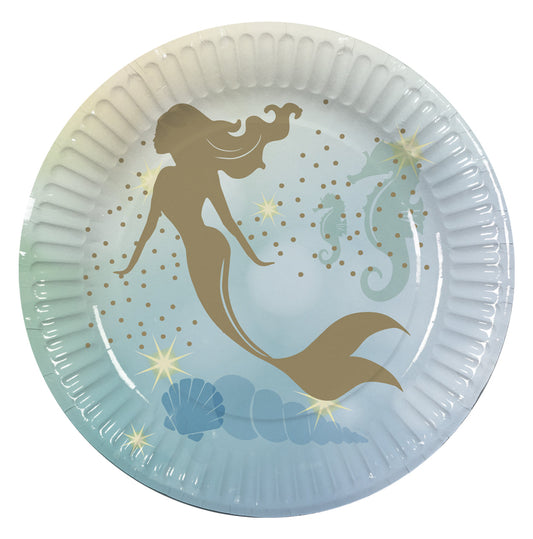 Mermaid Pappteller 23cm – Boland 10er Set – Einweg, Stabil - Fasnacht24.ch – Produktansicht