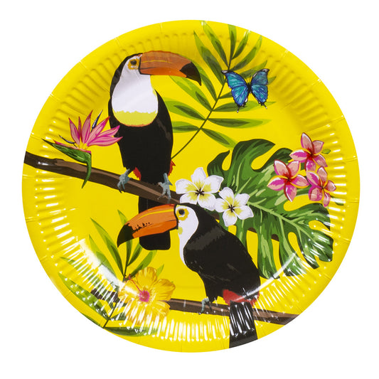 Boland Pappteller Toucan – 10 Stück, 23cm Ø, Stabiler Karton – Produktansicht