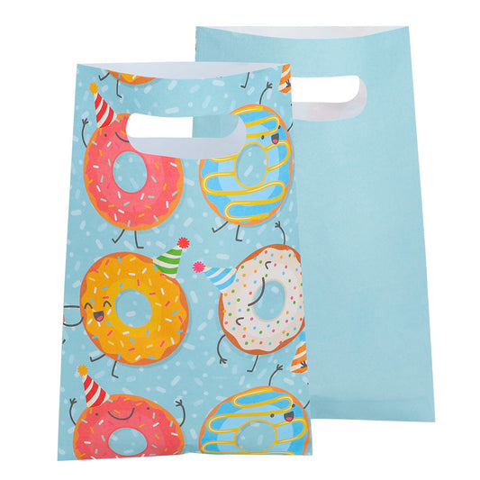 Donut Papiertüten 10er Pack mit Donut-Motiv Boland 23x15 cm - Fasnacht24.ch