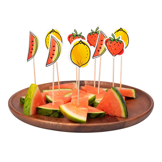 Boland Cocktail Fruit Skewers – 12 cm Bambus, Bunt (12 Stück) - Fasnacht24.ch