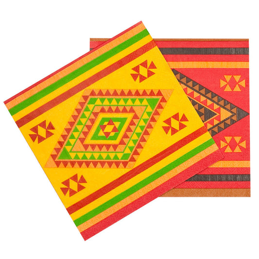 Boland Papier-Servietten Mexico – 20er Pack 33x33 cm Serape-Muster – Produktansicht